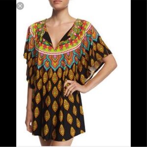 Trina Turk Colorful Tunic Top Size Small